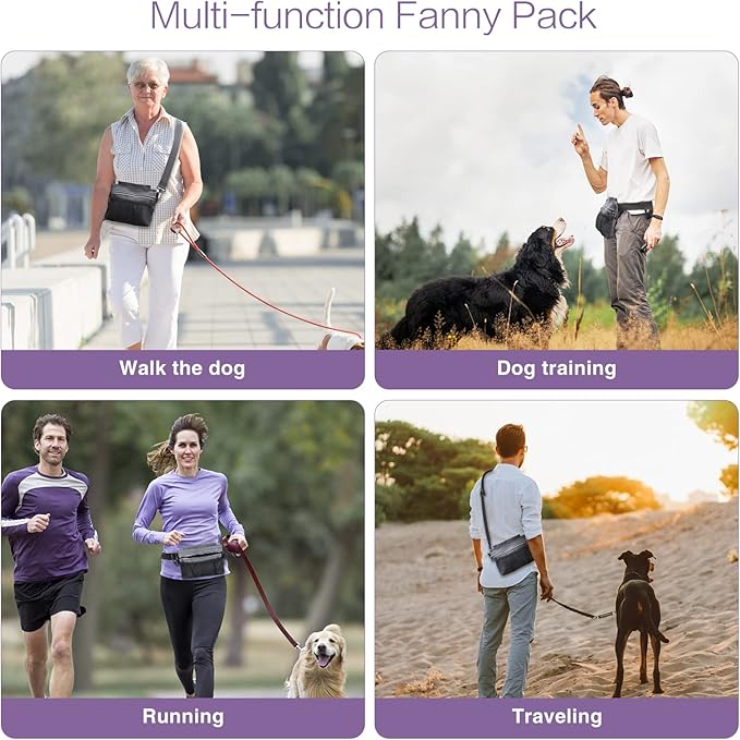 Dog Treat Training Pouch, Portable Dog Treat Bag for Pets, Removable Inner Pocket, Built-in Poop Bag Dispenser