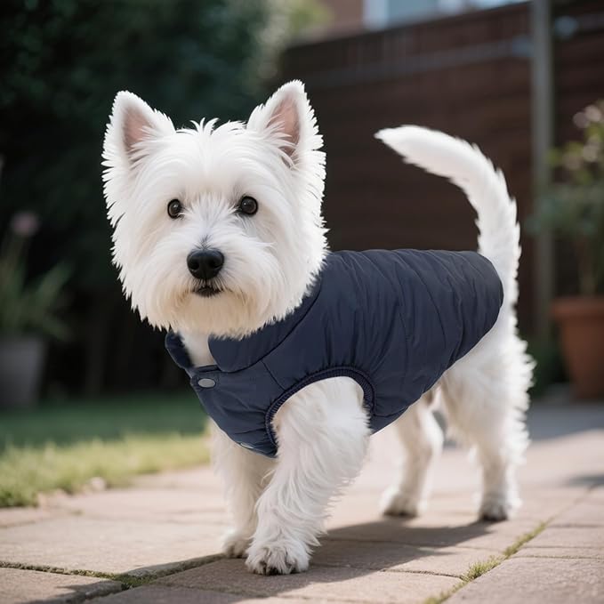 ASENKU Dog Winter Coat - Waterproof Windproof Dog Jacket, Warm Snowproof Doggie Puffer Vest for Cold Weather, Lightweight Snow Coats for Small Medium Large Dogs (3XL, Blue)