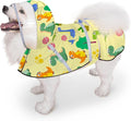 Dog Raincoat, Adjustable Rain Jacket with Hooded Double Layer for Large Medium Small Dogs Puppies, Lightweight Waterproof Rain Coat Poncho with Reflective Stripe Dinosaurs Yellow,XXL