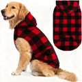 EXPAWLORER Dog Hoodie Fleece Sweater Vest, Plaid Dog Sweatshirt Fall Winter Pet Clothes with Leash Hole, Sleeveless Warm Cozy Puppy Clothing for Cat Small Medium Large Dogs Girl Boy, Checkered L