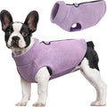 Idepet Dog Fleece Vest Sweater Zip Up Warm Pullover Dogs Jacket with D-Ring Leash Winter Cold Weater Coat Pet Sweatershirt Clothes Hoodie for Small Medium Dogs Boy Girl (Purple, M)