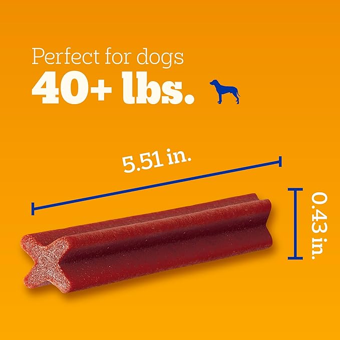 Pedigree Dentastix Large Breed Dog Treats, Bacon Flavor, 2.08 lb. Bag (40 Treats)
