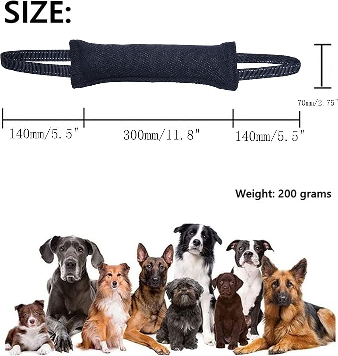 Clysoru Dog Tug Toy Dog，Double Pack Tough Jute Bite Pillow Training Equipment - Puppy to Large Dogs Interactive Toy. (Red Black)