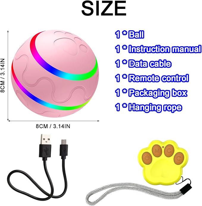 Shaky Ball Toy for Dogs, Large Pet Bounce, Jumping Ball Dog Toy, Automatic Activation Sports Rolling, 2025 New Big Pet Moving Balls (Orange, Remote Control)