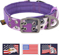 ADITYNA Heavy Duty Dog Collar for Medium Dogs - Camo Purple Collar with Handle for Training, and Walking - Wide, Thick, Tactical, Soft Neoprene Padded