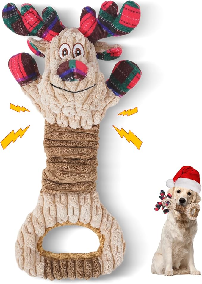 Dog Toy, Squeaky Dog Toys to Keep Them Busy, Plush Puppy Toys, Interactive Dog Toys for Large Small Dogs, Long-Lasting Tug of War Dog Toy.