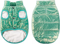 ASENKU Dog Winter Coat - Waterproof Windproof Dog Jacket, Warm Snowproof Doggie Puffer Vest for Cold Weather, Lightweight Snow Coats for Small Medium Large Dogs (Mint Green, 2XL)