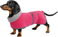 Geyecete Dachshund Sweaters for Dogs Dog Jacket,Dachshund Coat Perfect Dog Winter Coat with Padded Fleece Lining and high Collar,Dog Snowsuit with Adjustable Bands Sizes-Pink-XS