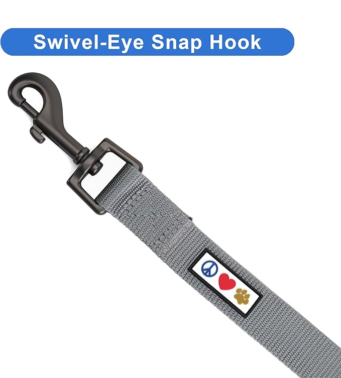 Pawtitas Personalized Dog Leash Embroidered Customize Leash with Your Pet Name & Phone Number Leash Puppy Leash Leash 6 ft Long Dog Leash Puppy Grey Custom Engraved Name, Customized XS/S (Pack of 1)