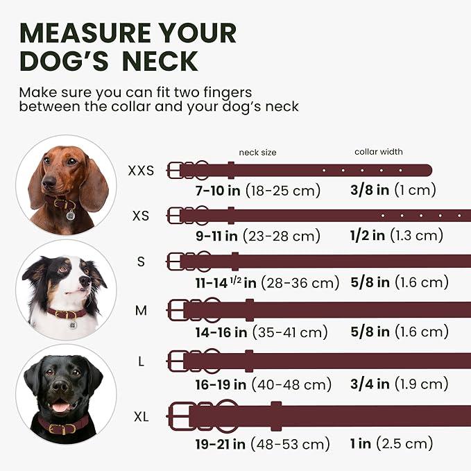 BronzeDog Rolled Leather Dog Collar with QR ID Tag, Adjustable Soft Round Collars for Small Medium Large Dogs Puppy (14" - 16" Neck Size, Burgundy)