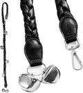 Dog Doorbells for Potty Training, Poly Urethane Puppy Door Bells, Hand-woven Dog Bells for Dog Training, Extra Loud Bells for Door Knob, Ring to Go Outside Doggie Pet Supplies. (Black twist)