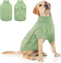 Queenmore XXL Dog Sweaters,Large Dog Sweater for Pitbull Doberman,Warm Turtleneck Knitted Big Pet Sweater for Male Femal Dogs,Extra Large Size Dogs Winter Clothes (Green,2XL)