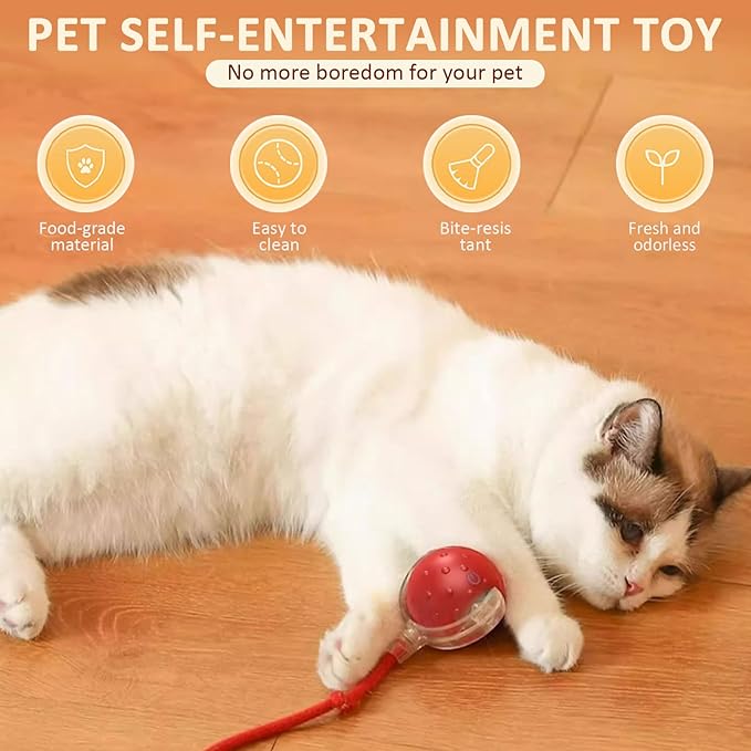 Dog Toy, 360° Rolling Interactive Ball Cat Toy with Realistic Bird Chirping Sounds, Fast Moving Balls Toys for Pets | Automatic Obstacle Avoidance, Rechargeable, Tough (Blue)