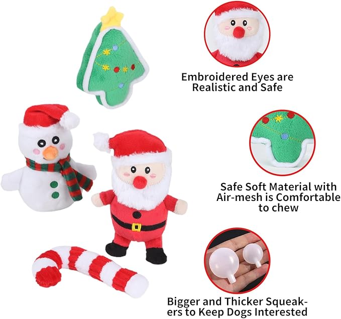 Squeaky Dog Toys Durable Push Puppy Toys for Chewing Interactive with Crinkle Paper for Small Medium Dogs
