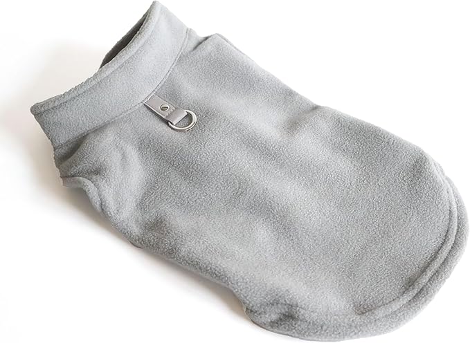 JACKO & CO - Fleece Vest Dog Sweater with Leash Ring - Soft, Warm & Lightweight Pullover Coat for Small & Medium Dogs, Puppies & Cats - Cozy Fall/Winter/Spring Pet Jacket (Grey, XX-Large 25-35lbs)