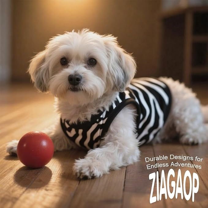 Adorable Zebra Print Dog Shirts – Lightweight, Cozy Outfit for Small to Medium Dogs, Soft & Snuggly Pet Wear for Everyday Comfort and Cuteness.Black XL