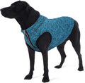 ROZKITCH Dog Sweater for Extra Large Giant Breeds, Knit Fabric & Fleece Vest for Winter Fall Outdoor Hiking Walking Playing Indoor Sleeping Half Zipper Closure, Reflective All Seasons Blue 4XL