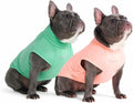 Spark Paws Sunblock Dog T-Shirt, SPF30 Protection, Lightweight Breathable Quick Dry for Dogs with Sensitive Skin - Peach & Mint (Set of 2) - L