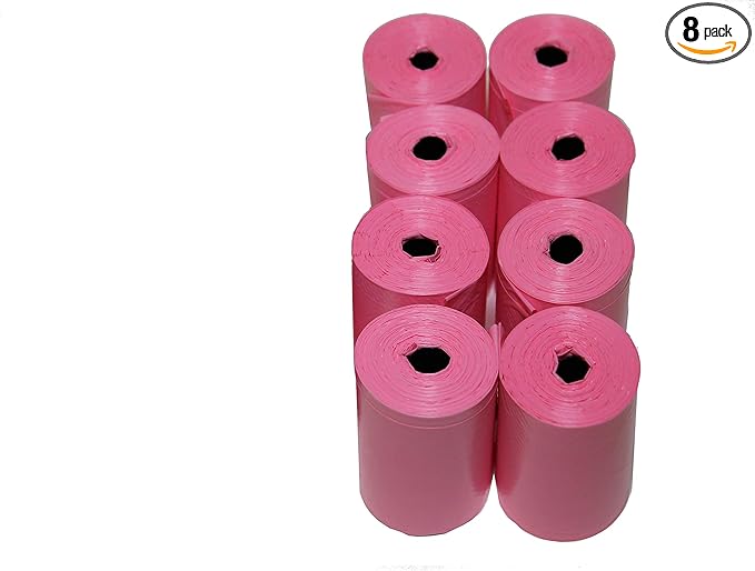Easy Open & Strong Leak-Proof Poop Bags Dog Waste Bags 13.25 x 9" And 13.25" x 8.50" Made in USA .Bags are easier to tie than standard 12 inch bags (Pink)