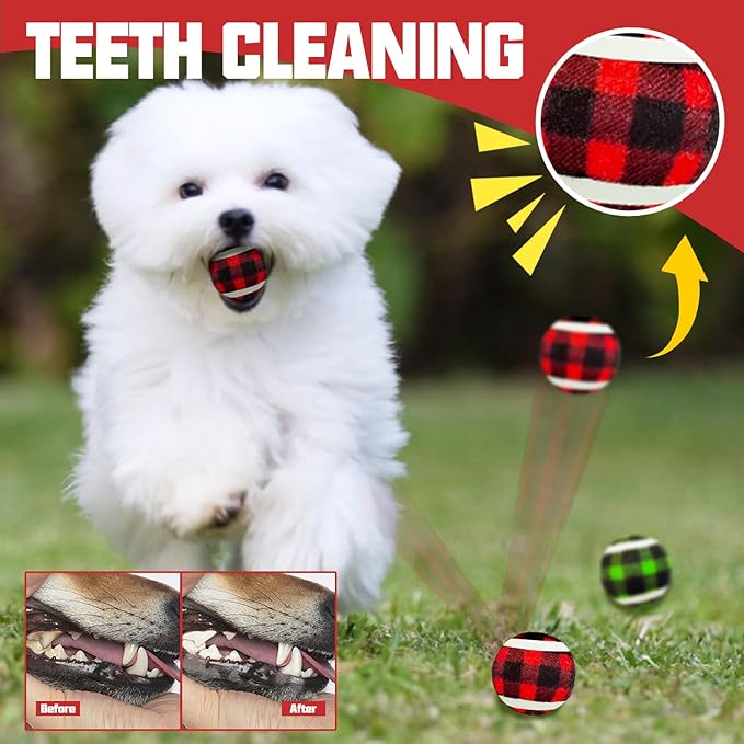 X-Small Dog Tennis Balls Dog Toys Ball 1.5" Pack of 12, Fit Ball Launchers,Christmas Dog Toys,Christmas Dog Gifts