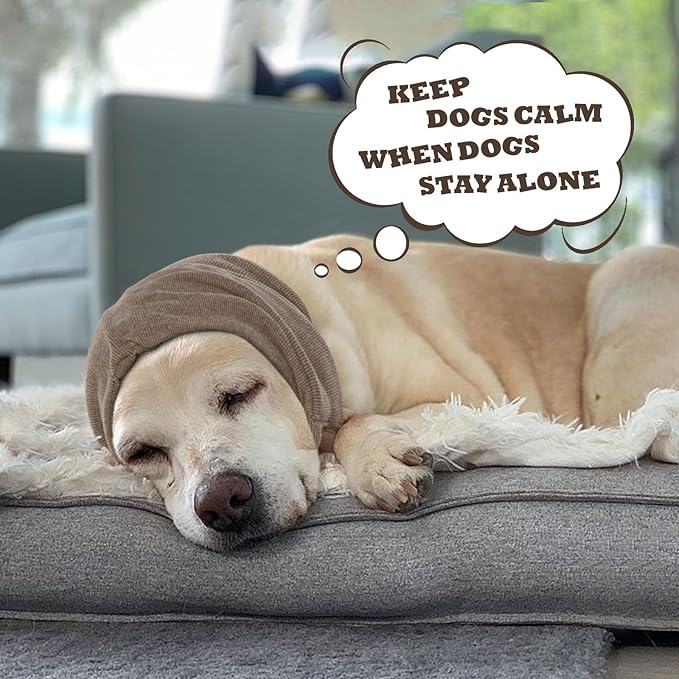 IDOMIK Dog Calming Hoodie No Shake Ear Wraps for Dogs, Quiet Head Covers for Noise Reduction & Anxiety Relief, Dog Ear Covers Muffs Head Wraps for Bath Hematoma Grooming Firework Force Drying
