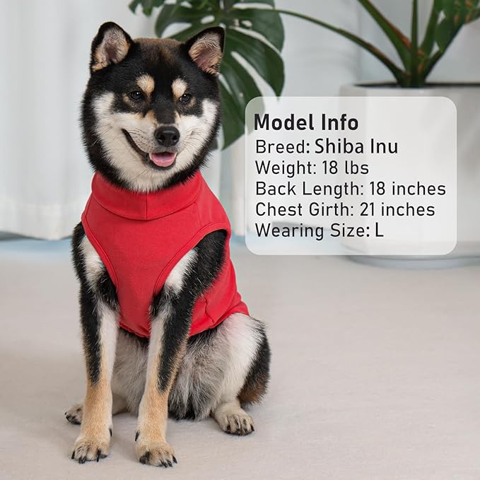 KYEESE 2Pack Dog Sweater Warm Pets Fleece Sweater Turtleneck Dog Outfit for Small Dogs Boy Girl Soft Lightweight Dogs Clothes Comfy Sleeveless Doggie Sweatshirt Stretchy Pet Coat Red,S