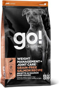 Go! Solutions Weight Management + Joint Care, Grain-Free Dry Dog Food, Salmon Adult and Senior Recipe, 12 lb Bag