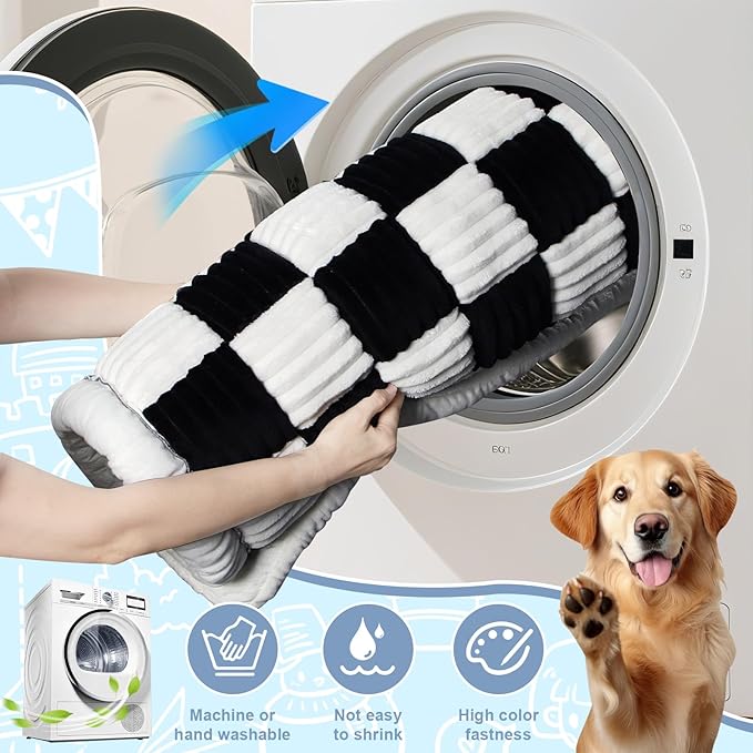 Backseat Dog Bed Mat for Car: 23.6" x 52" Non-Slip Dog Bed for Back Seat - Soft and Comfortable Dogs Blanket - Washable Travel Pet Mat Seat Protector Fit for Back Seat Cover, Grid