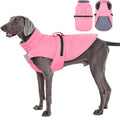 IECOii Dog Jackets for Large Dogs - Reflective & Adjustable & Windproof Vest with Warm Fleece Lining for German & Shepherd & Labrador, Waterproof Snow Coats for Walking & Hiking, Pink, Size 2XL