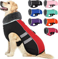 QBLEEV Warm Reflective Winter Jacket, Waterproof Windproof Turtleneck Clothes for Cold Weather, Fleece Snowsuit Christmas Vest Pet Apparel for Small Medium Large Dogs 3XL