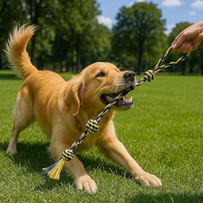 Dog Rope Toys Heavy Chew Toys for Medium & Large Breed Dogs – Durable Rope Toy Set for Teething, Chewing, and Interactive Play(Set of 2 Toys)