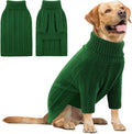 Queenmore XXL Dog Sweater,Large Dog Sweaters for Dogs Girls Boys,Xmas Turtleneck Pullover Pet Sweaters for Large Dogs,Cold Weather Doggie Sweatshirt Knitwear for Golden Retriever,Labrador(Green,XXL)