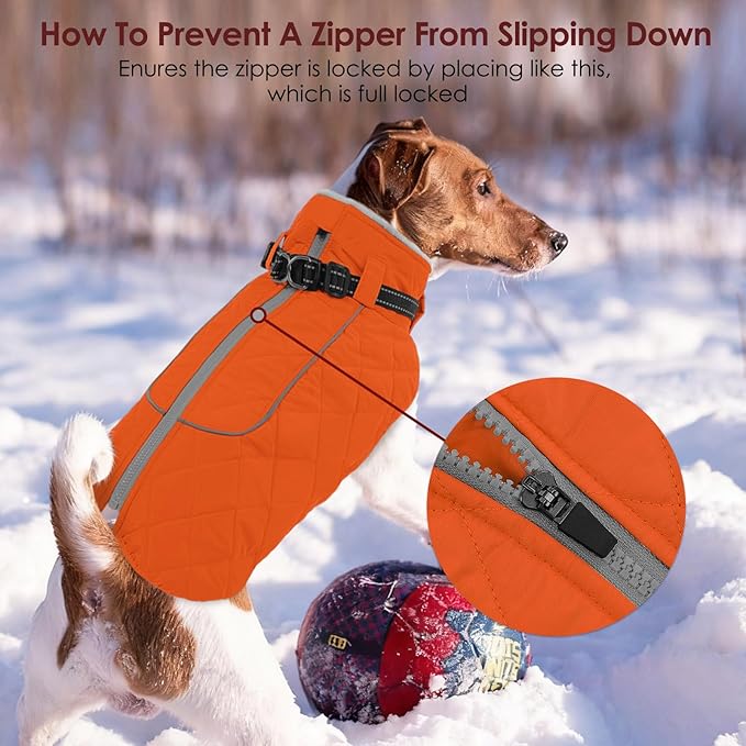 AOFITEE Extra Small Dog Jacket, Waterproof Dog Coat for Winter, Turtleneck Winter Jacket with Back Zipper, Reflective Pet Coat Small Snowsuit, Small Pet Snowsuit Chihuahua, Yorkshire