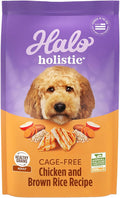 Halo Holistic Dog Food Cage Free Chicken & Brown Rice Formula, Healthy Grains Dry Dog Food, Complete Digestive Health, Kibble for Adult Dogs, 21 lb Bag