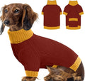 Large Dog Sweater, Soft Cable Knit Sweater with Harness Hole, Warm Christmas Sweaters for Dogs Male Female, Fall Winter Pet Holiday Clothes for Dachshund, French Bulldog, Terrier, Burgundy L