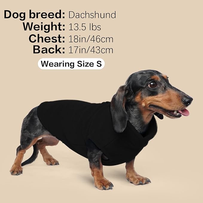 FUAMEY Dog Fleece Vest for Medium Dogs,Warm Stretchy Dog Sweatshirts Pullover with Leash Hole Dogs Sweater Soft Pet Turtleneck Cozy Pet Vest Lightweight Sleeveless Black M