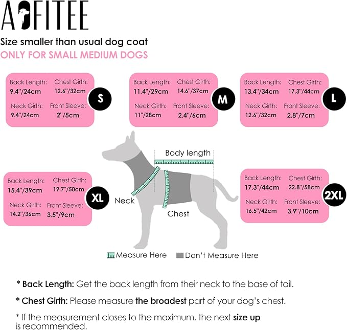 AOFITEE Dog Coat, Waterproof Dogs Jacket for Winter, Warm Fullbody Small Dog Snowsuit, Winter Coat for Small Dogs, Zip Up Pet Puffer Jacket Fleece Vest, Outdoor Reflective Pet Snow Jackets, XXL