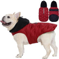 Nanaki Warm Dog Puffer Jacket with Hood-Soft Reflective Dog Coat for Medium Dogs Cold Weather,Lightweight Windproof Snowproof Puffer Vest for Outdoor Walking Hiking, Adjustable Snowsuit Easy On,Red
