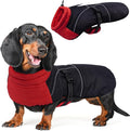 DORA BRIDAL Dachshund Coat, Fleece Lined Dog Winter Coat, Warm Dog Coats with Reflective Strips, Adjustable Waterproof Pet Jacket Clothes, M