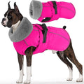 Dogcheer Dog Coat with Pocket, Waterproof Dog Jacket with Adjustable Buckle, Reflective Puppy Winter Coat Warm Turtleneck Fleece SnowJacket for Small Medium Large Dogs - Pink 3XL