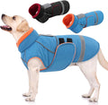 SUNFURA Dog Coat, XXL Dog Winter Jacket, Warm Snow Jacket for Extra Large Dogs, Thick Fleece Sweater Coats for Weimaraner, Labrador, Golden Retriever, Turquoise XX-Large