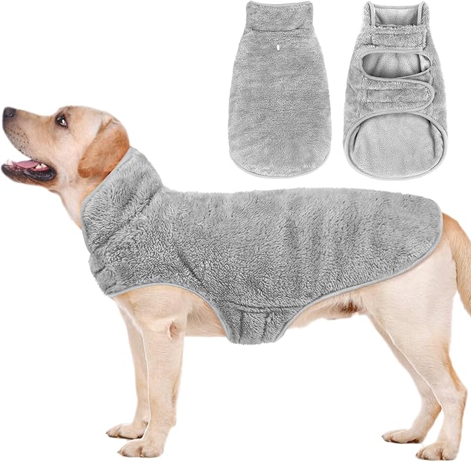 Malier Dog Winter Coat, Reversible Fleece Dog Cold Weather Coats, Windproof Warm Snow Puppy Jacket Vest Pet Clothes for Small Medium Large Dogs (Gray, XXX-Large)