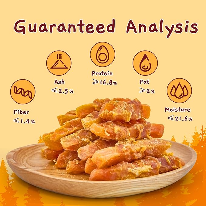 Jungle Calling Chicken & Sweet Potato Dog Treats – Gluten-Free, Grain-Free, High-Protein Natural Chews for Medium/Large Breeds, Edible Pet Snacks,10.6 oz