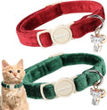 ARING PET 2 Pack Christmas Cat Collars-Cute Breakaway Cat Collar with Bell & Pendant, Adjustable Christmas Kitten Collars with Safety Buckle for Girl and Boy Cats