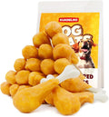 Dog Treats, Chicken Wrapped Calcium Bones Rawhide Free Dog Chews Long Lasting Chicken Training Treats Teeth Cleanning Chewy Snacks for Medium and Large Breed 10.54oz/19-20pcs