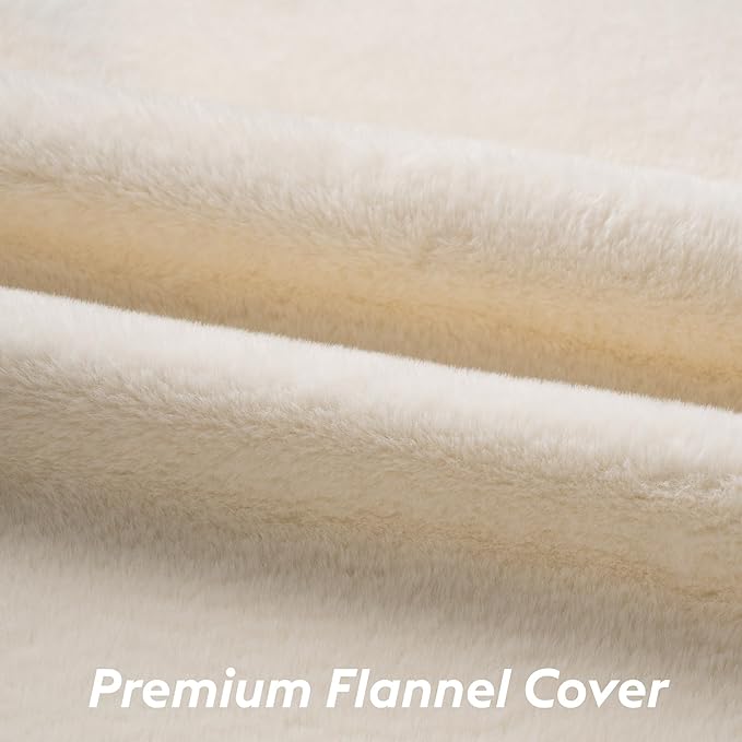 Self Warming Cat Bed, Heating Cat Pad, Extra Soft Flannel Surface, Removable ＆ Washable, Thick Thermal Mat with Non-Slip Bottom (Ivory, 29" X 19")