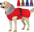 Dog Coat, Waterproof Dog Winter Jacket with Adjustable Buckle, Reflective Turtleneck Pet Snow Vest Warm Fleece Sweater for Small Medium Large Dogs - Red, XL