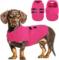 Queenmore Soft Fleece XXL Dog Sweater, Warm Winter Jacket with Leash Hole, Dachshund Cats & Doggy to Boy or Girl, (Pink, XXL)