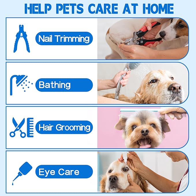 Supet Dog Grooming Hammock, Dog Hanging Harness for Nail Trimming Doorframe, Pet Holder Restraint for Clipping Nails, Pet Hoist Sling for Cutting Nails, Ear & Eye Cleaning, Medicine at Home (L)