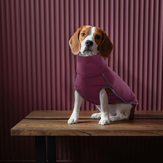 ROZKITCH Soft Warm Dog Sweater Pajamas, Dog Vest for Cold Weather Winter, Elastic Dog Turtleneck Sweater, Onesie Sleeveless Pullover Dog Clothes, Lightweight Pet Shirt for Small Medium Large Dog Red